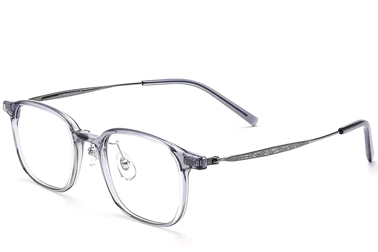 Gafas rectangulares de titanio gris #BS2419-0106