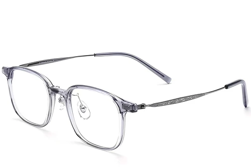 Rectangular Gray Titanium Glasses #BS2419-0106