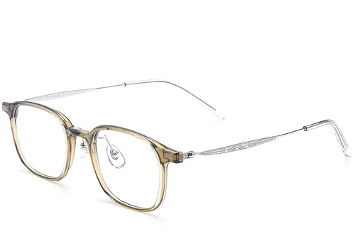 Rectangular Green Titanium Glasses #BS2419-0108