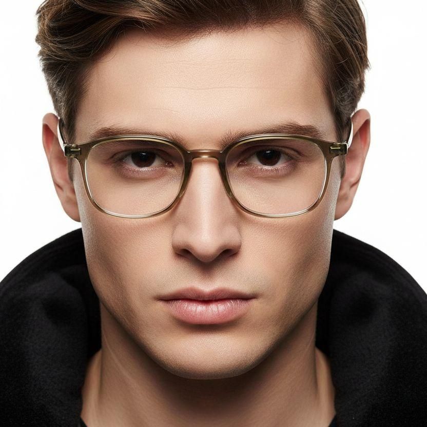 Rectangular Green Titanium Glasses #BS2419-0108