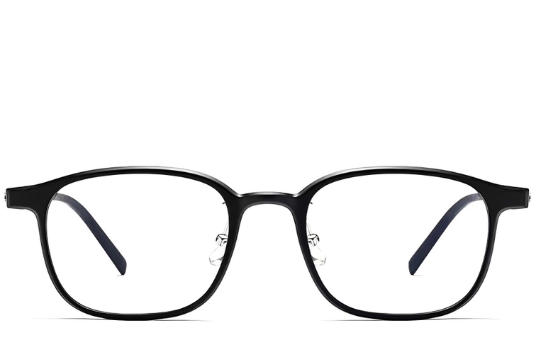 Lunettes rectangulaires en titane noir #BS2419-0110