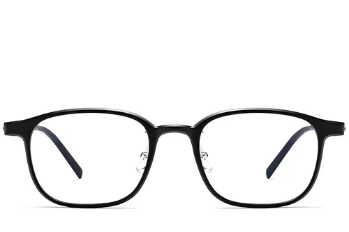 Lunettes rectangulaires en titane noir #BS2419-0110