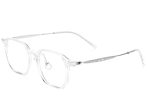 Lunettes rectangulaires transparentes en titane #BS2419-0113