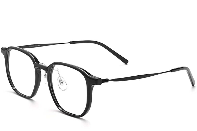Occhiali rettangolari in titanio nero #BS2419-0114