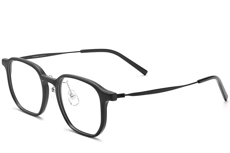 Occhiali rettangolari in titanio nero #BS2419-0115
