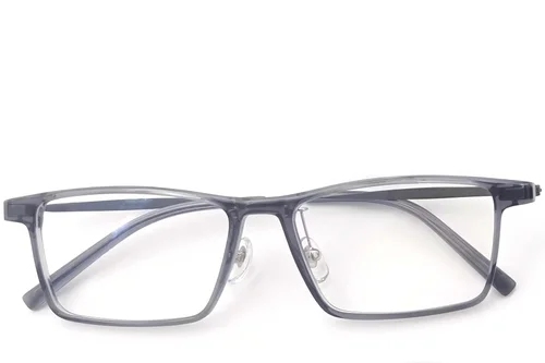 Lunettes rectangulaires en titane gris #BS2419-0117