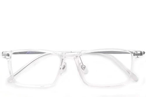 Lunettes rectangulaires transparentes en titane #BS2419-0118