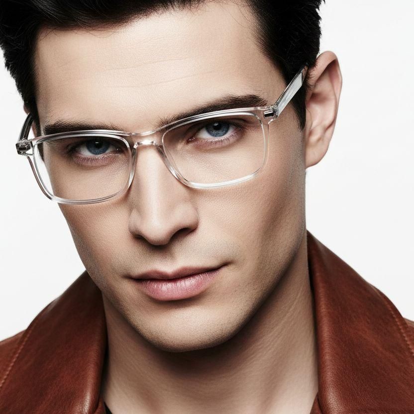 Rectangular Transparent Titanium Glasses #BS2419-0118