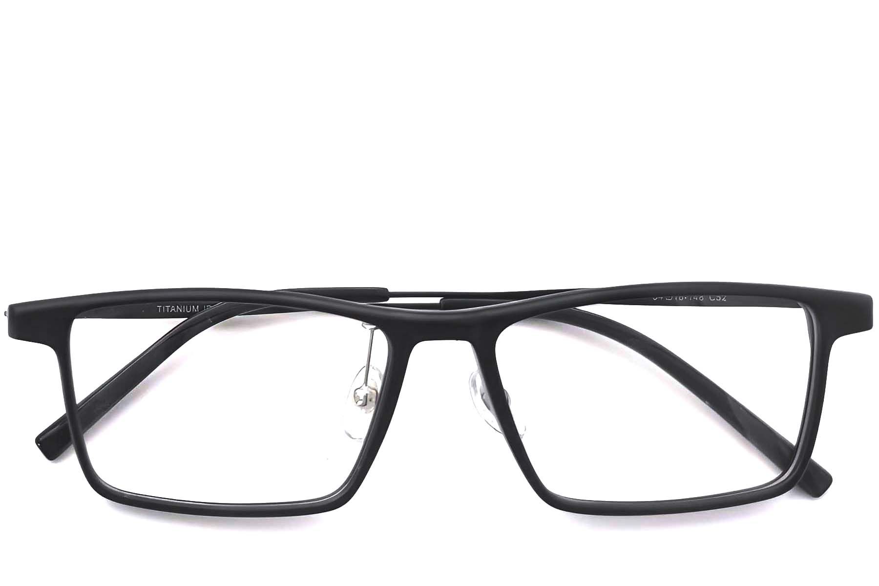Gafas rectangulares de titanio negro #BS2419-0121