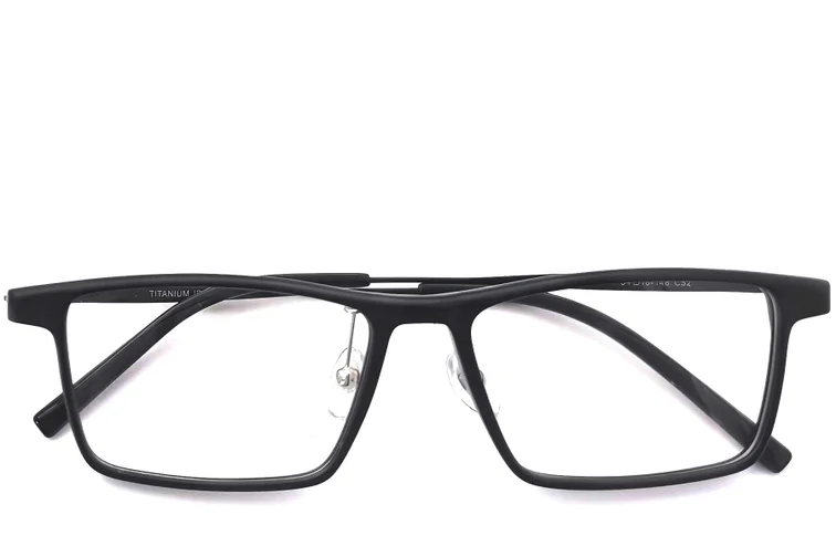 Gafas rectangulares de titanio negro #BS2419-0121