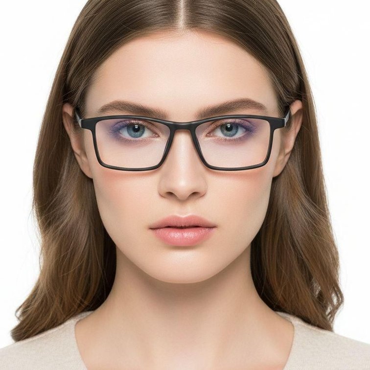 Gafas rectangulares de titanio negro #BS2419-0121