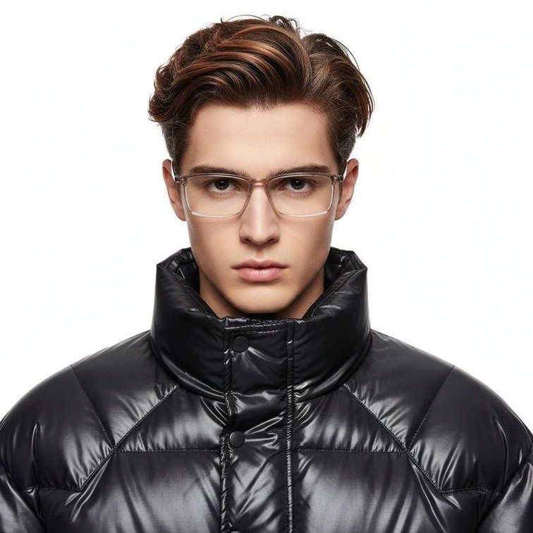 Lunettes rectangulaires en titane brun #BS2419-0122
