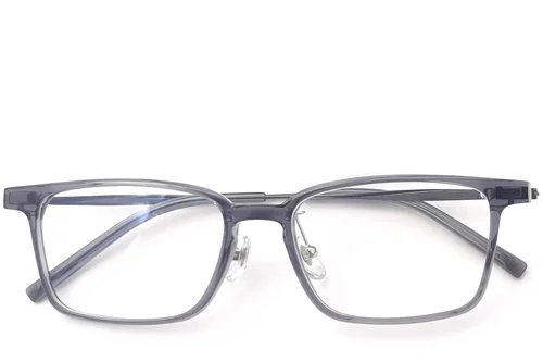 Lunettes rectangulaires en titane gris #BS2419-0123