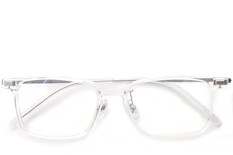 Rechteckige transparente Titanbrille #BS2419-0124