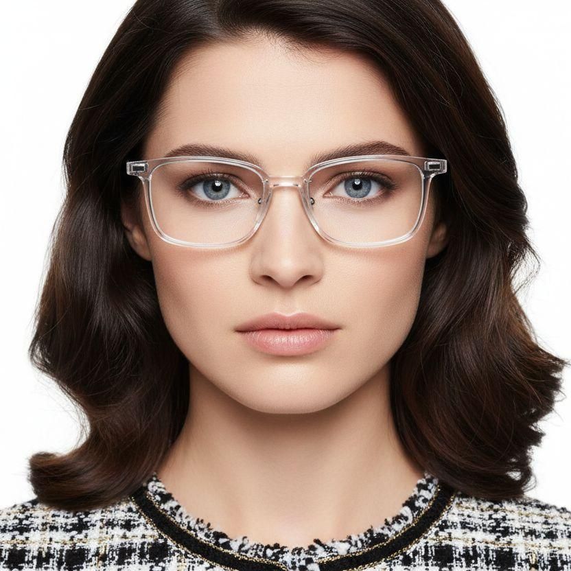 Rectangular Transparent Titanium Glasses #BS2419-0124