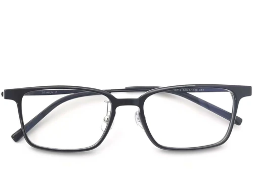 Rectangular Black Titanium Glasses #BS2419-0126
