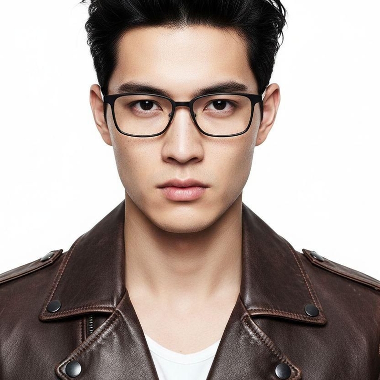 Rectangular Black Titanium Glasses #BS2419-0126