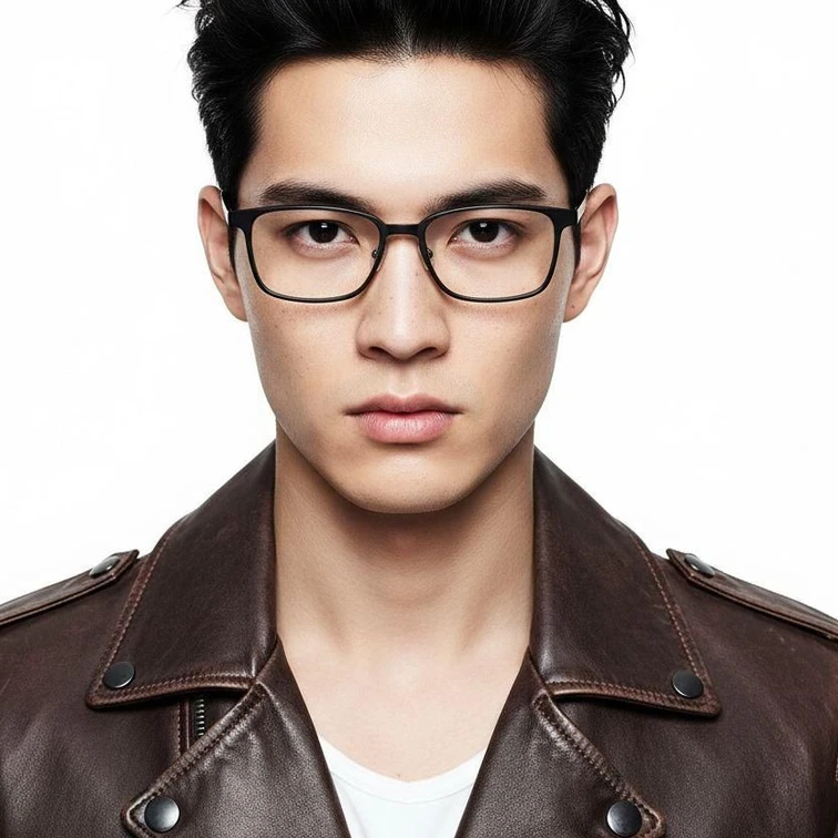 Rectangular Black Titanium Glasses #BS2419-0126
