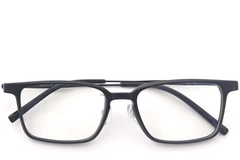 Gafas rectangulares de titanio negro #BS2419-0127