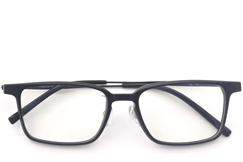 Gafas rectangulares de titanio negro #BS2419-0127