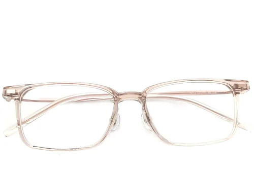 Lunettes rectangulaires en titane brun #BS2419-0128