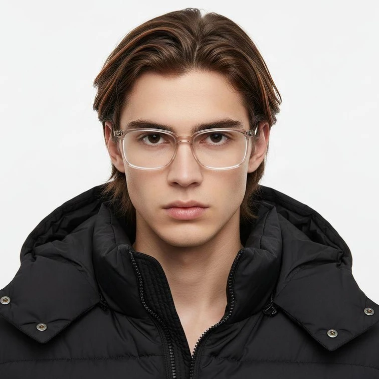 Rectangular Brown Titanium Glasses #BS2419-0128