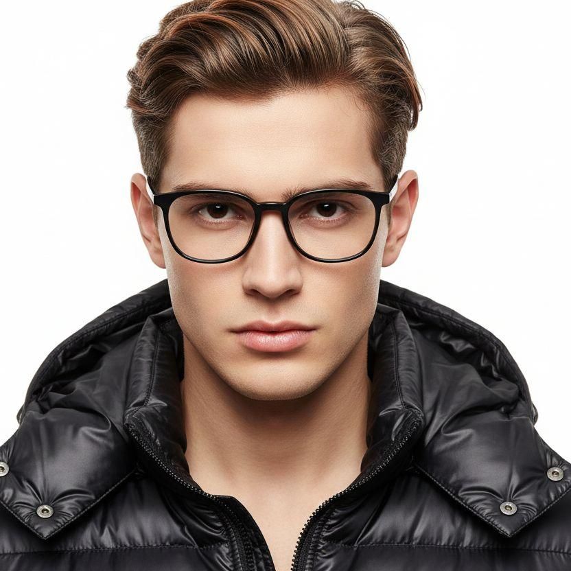 Rectangular Black Titanium Glasses #BS2419-0129