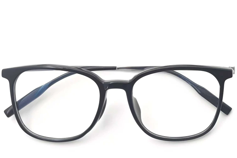 Occhiali rettangolari in titanio nero #BS2419-0130