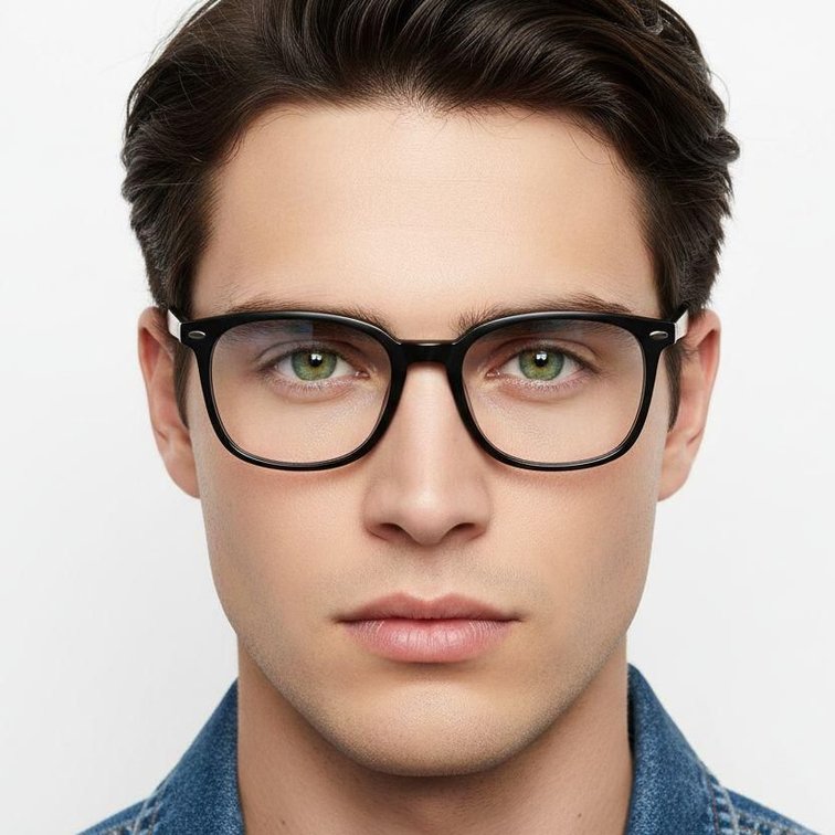 Rectangular Black Titanium Glasses #BS2419-0130