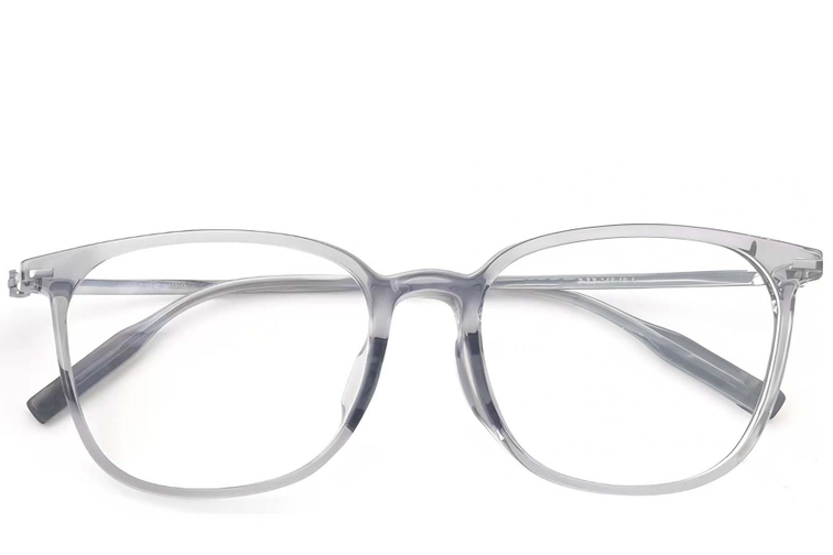 Lunettes rectangulaires en titane gris #BS2419-0131