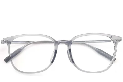 Lunettes rectangulaires en titane gris #BS2419-0131