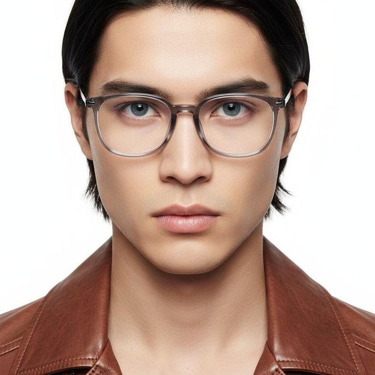 Rectangular Gray Titanium Glasses #BS2419-0131