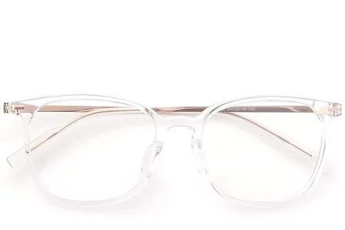 Lunettes rectangulaires transparentes en titane #BS2419-0132