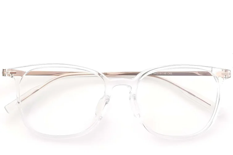 Gafas rectangulares transparentes de titanio #BS2419-0132