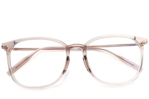 Lunettes rectangulaires en titane brun #BS2419-0133