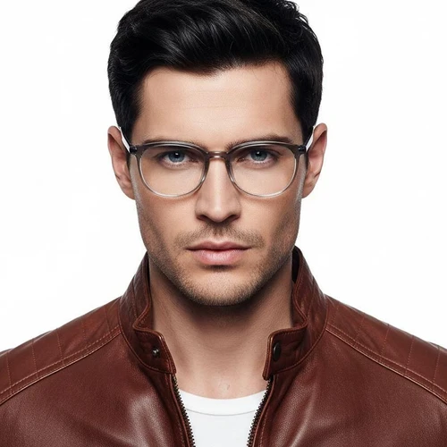 Rectangular Gray Titanium Glasses #BS2419-0134