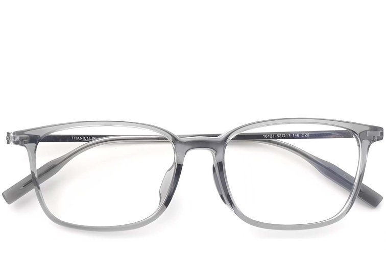 Gafas rectangulares de titanio gris #BS2419-0138