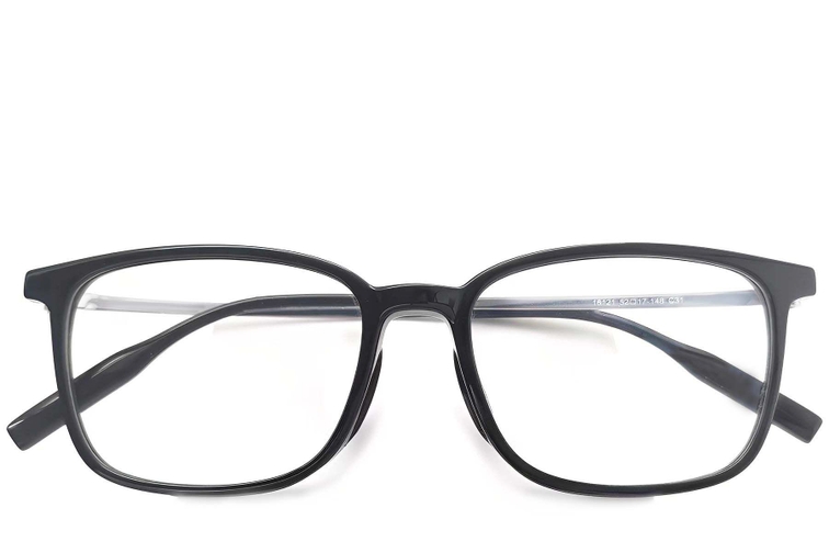 Lunettes rectangulaires en titane noir #BS2419-0139