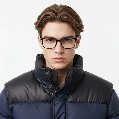 Gafas rectangulares de titanio negro #BS2419-0139