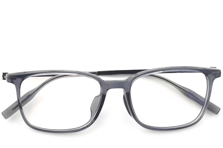 Lunettes rectangulaires en titane gris #BS2419-0140