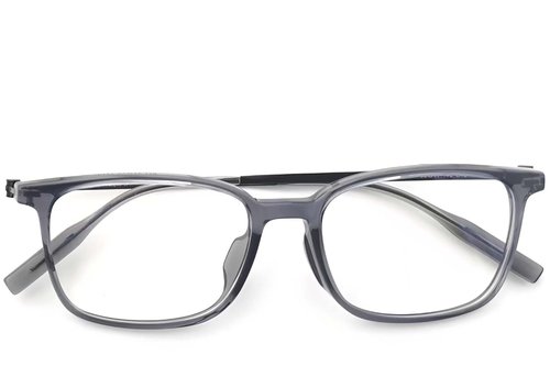 Lunettes rectangulaires en titane gris #BS2419-0140