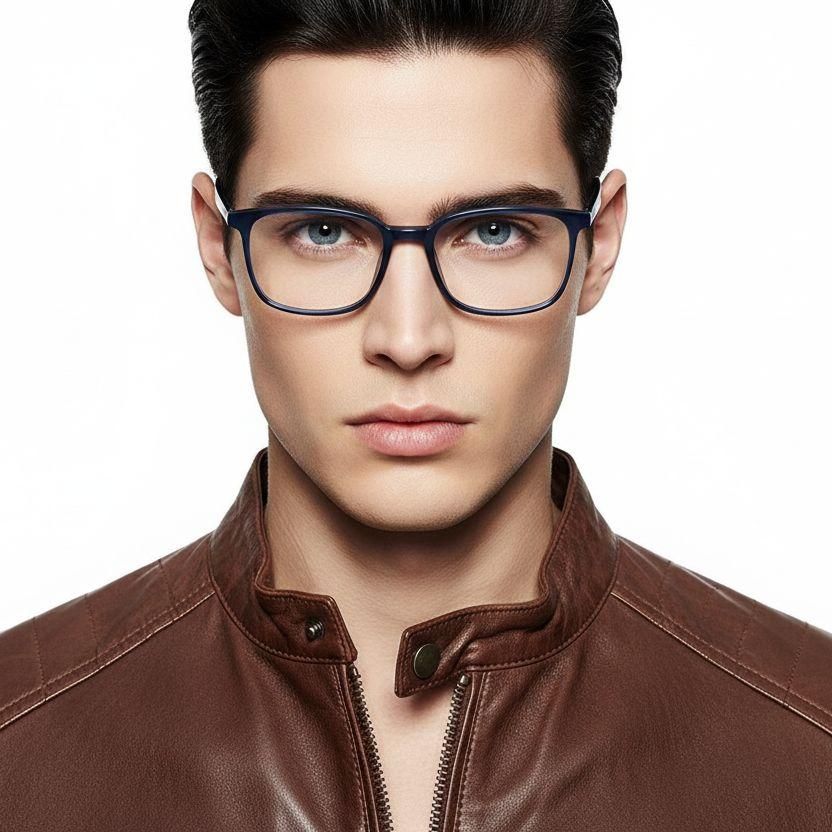 Rectangular Blue Titanium Glasses #BS2419-0141