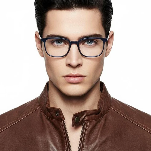 Rectangular Blue Titanium Glasses #BS2419-0141