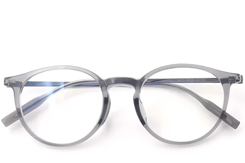 Lunettes ovales en titane gris #BS2419-0142