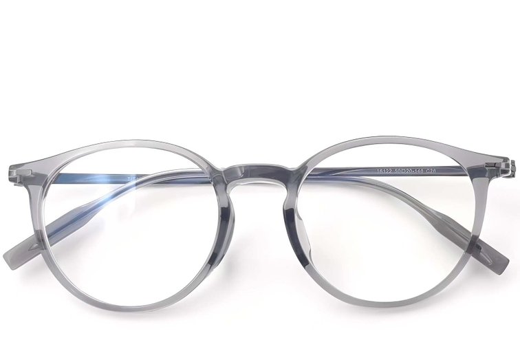 Gafas de titanio gris ovaladas #BS2419-0142