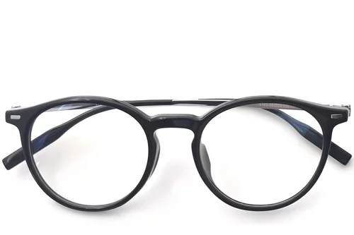 Lunettes ovales en titane noir #BS2419-0143
