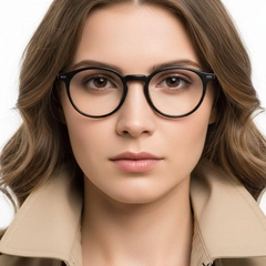 Oval Black Titanium Glasses #BS2419-0143
