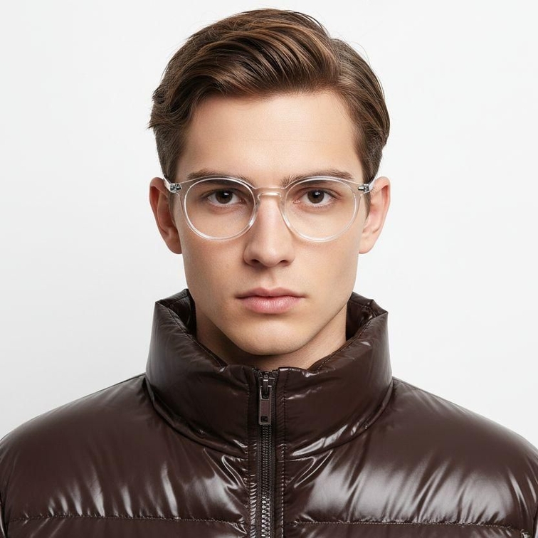 Oval Transparent Titanium Glasses #BS2419-0144