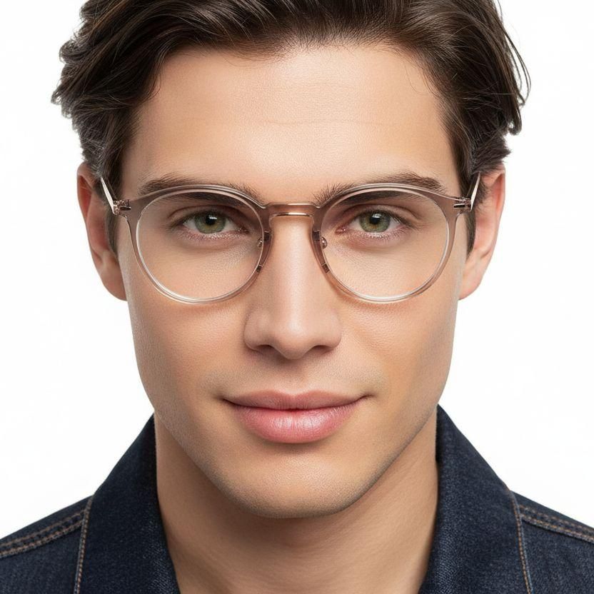 Oval Pink Titanium Glasses #BS2419-0146