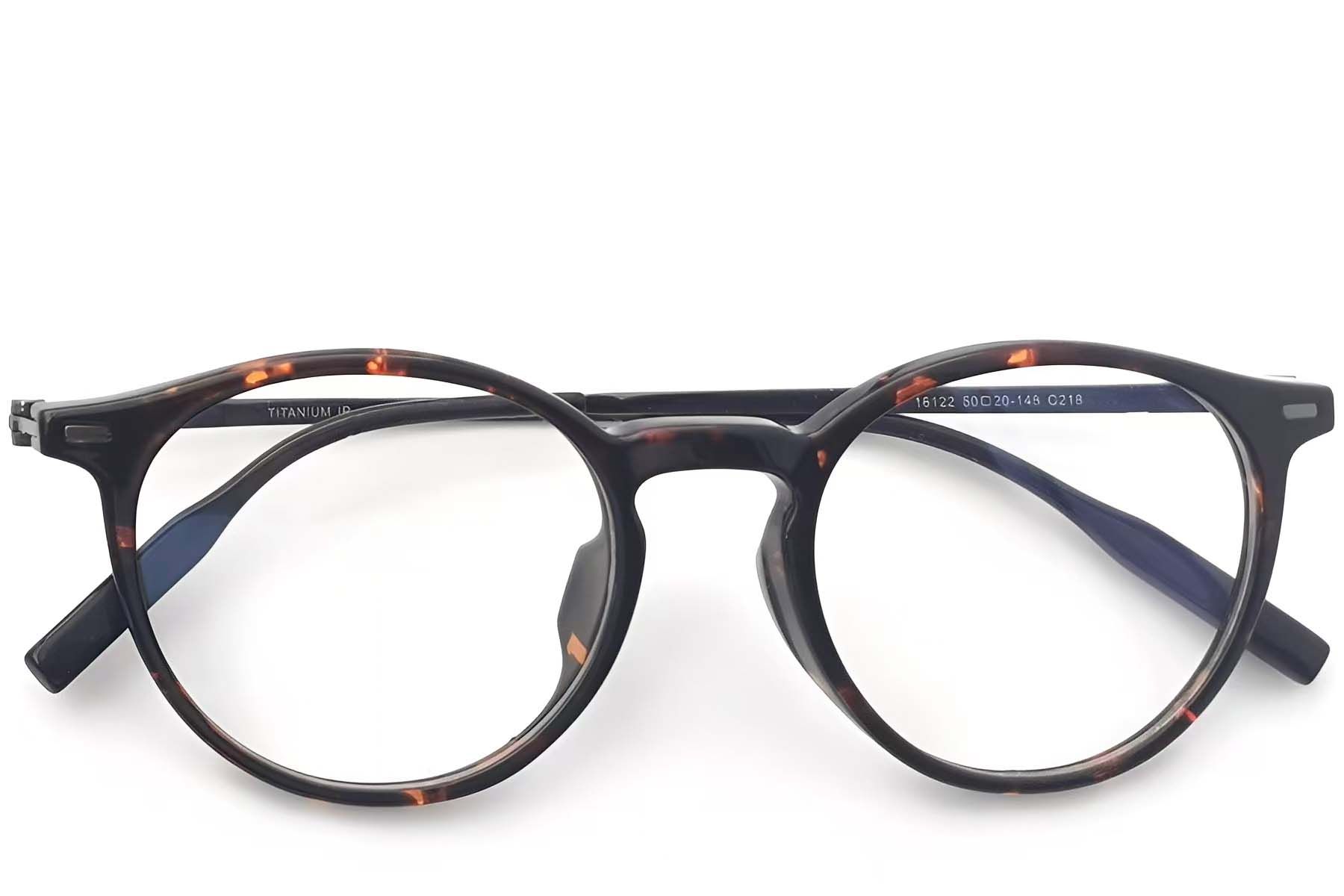 Oval Tortoiseshell Titanium Glasses #BS2419-0147